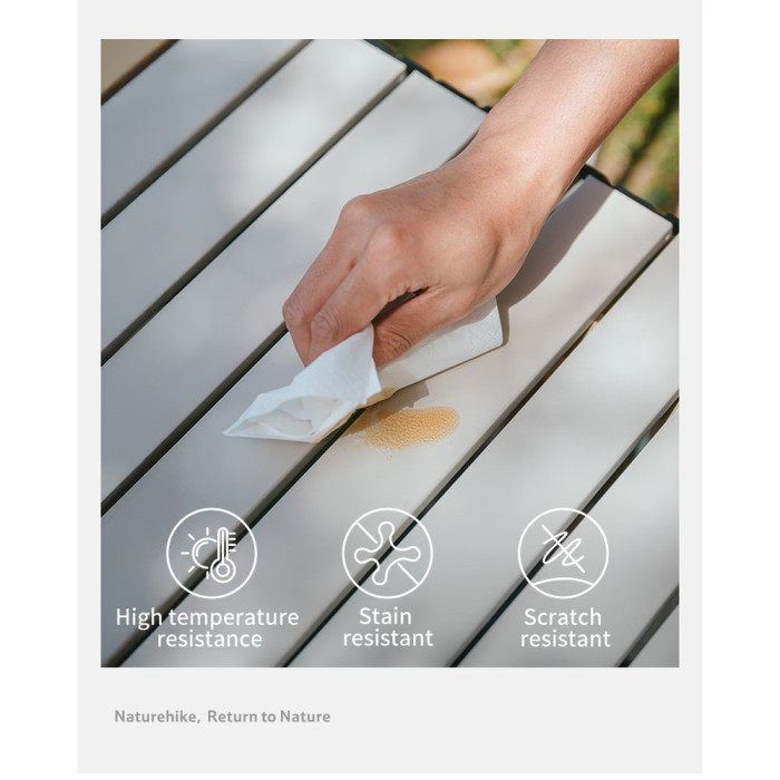 Складаний стіл Naturehike Star Jane T01 CNK2550JJ018, 89х60 см, вуглецева сталь, бежевий 