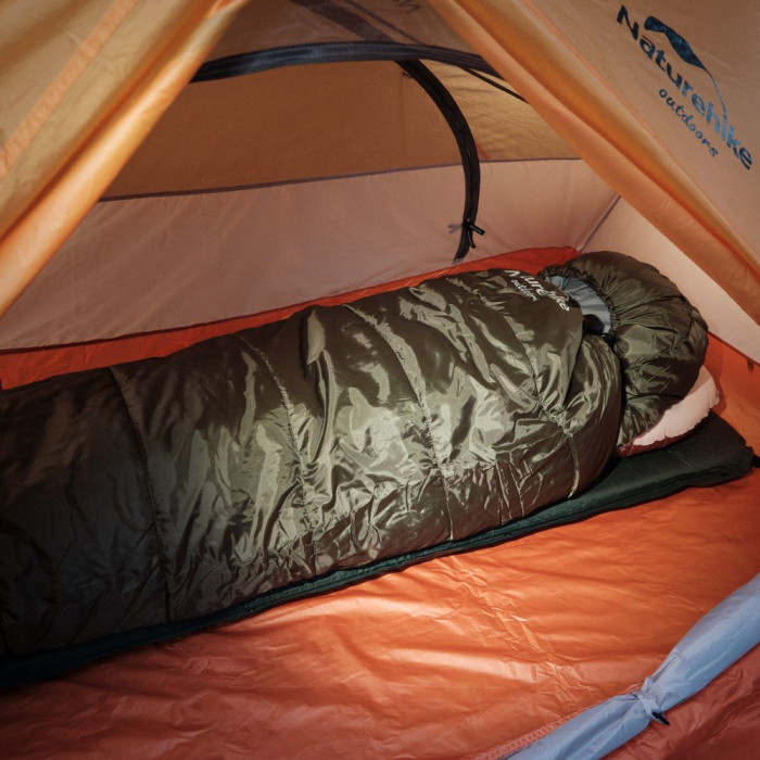 Спальник з капюшоном Naturehike U350 NH20MSD07, (1°C), правий, зелений 