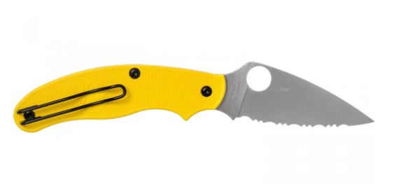 Ніж Spyderco Salt UK Penknife, LC200N, напівсеррейтор-жовтий 