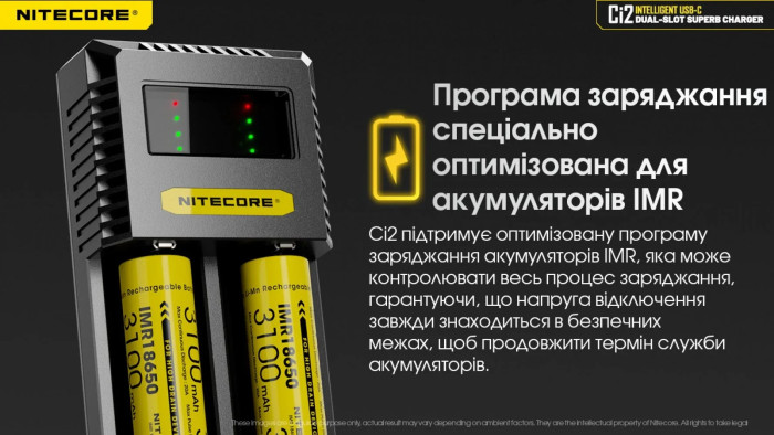 Зарядний пристрій Nitecore Ci2 (2 канали) 