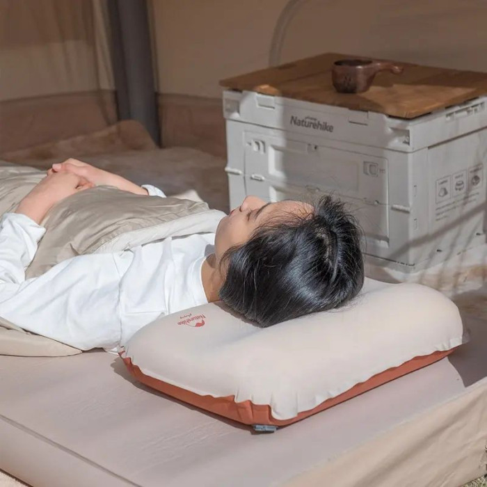 Подушка самонадувна бесшумна Naturehike NH21ZT001, персикова 