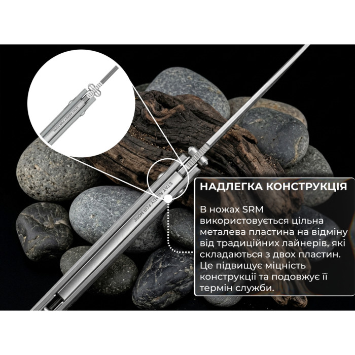 Ніж складаний туристичний SRM Terrier (9 см) 140Cr / G10 сірий