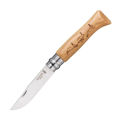 Ніж Opinel №8 VRI Animalia, дуб (заєць)