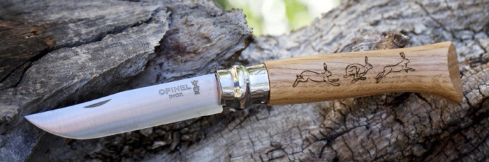 Ніж Opinel №8 VRI Animalia, дуб (заєць) 