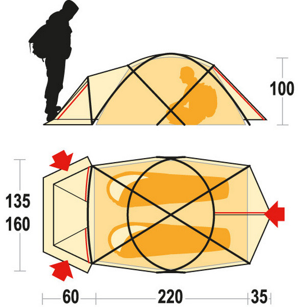 Намет Ferrino Snowbound 2 (8000) Помаранчевий 