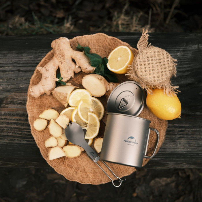 Кружка титанова з ручкою 450 мл Naturehike NH20CJ005 