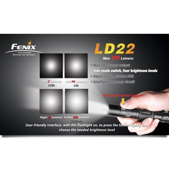 Ручний ліхтар Fenix LD22, XP-G (S2), 200 лм. (LD22S2) 
