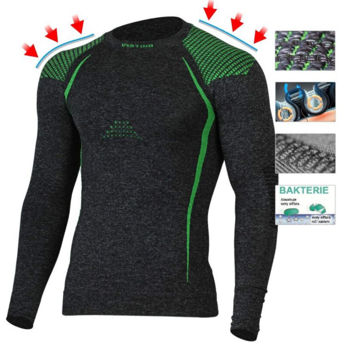 Термофутболка чоловіча Lasting TOLO 8960-XXL /XXXL-сіра /Зелена 