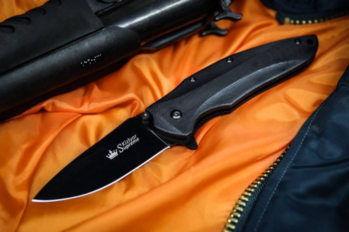 Ніж Kizlyar Supreme Zedd чорний, сталь AUS8 