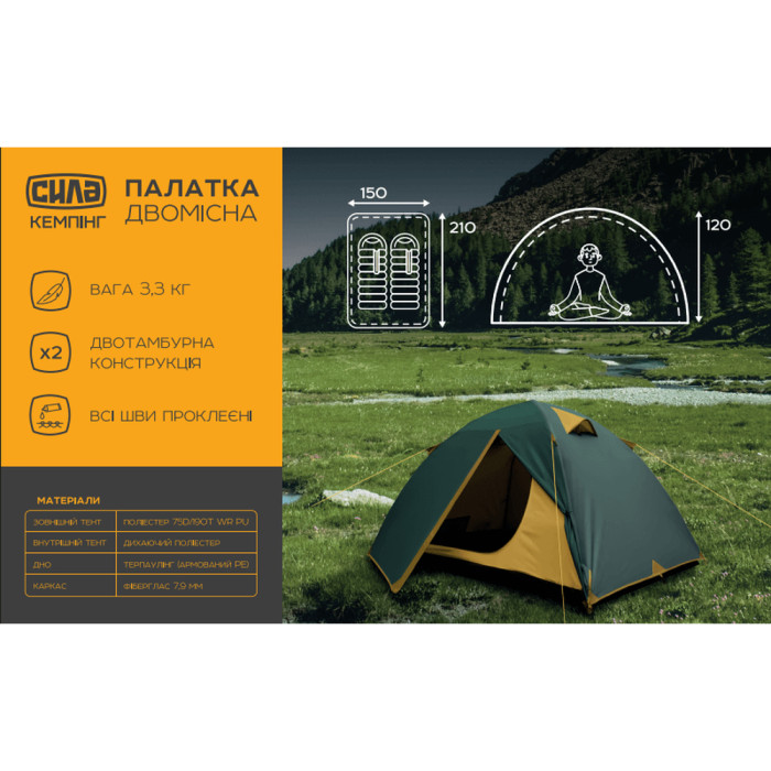 Палатка СИЛА Дельта тримісна 
