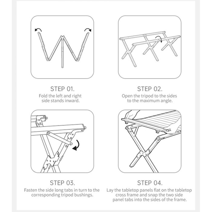 Складаний стіл Naturehike Star Jane T01 CNK2550JJ018, 119х60 см, вуглецева сталь, бежевий 