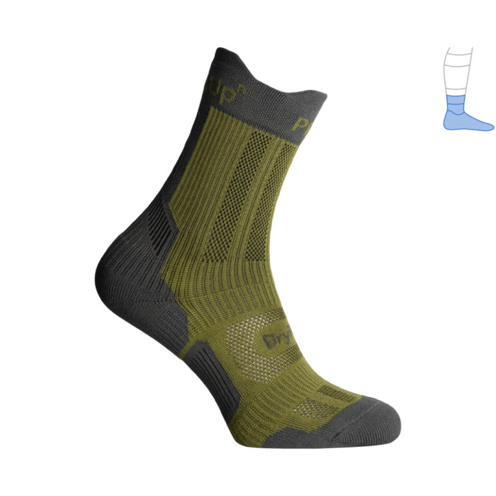 Компресійні шкарпетки захисні літні Protector ShortDry PRO сіро-зелені S 36-39 