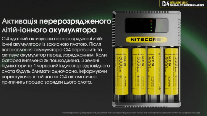 Зарядний пристрій Nitecore Ci4 (4 канали) 