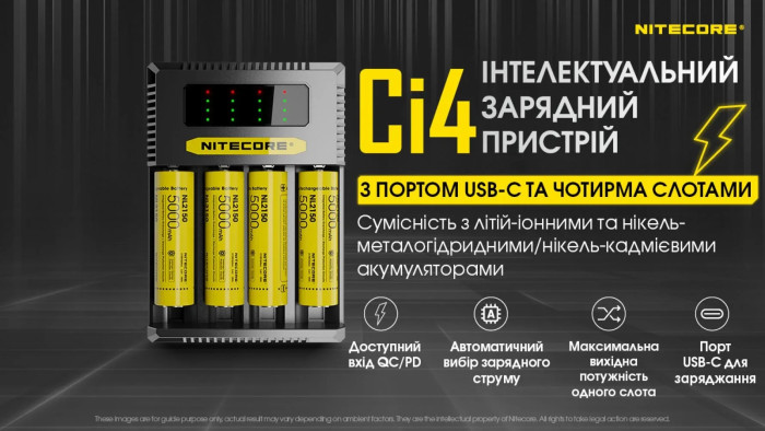 Зарядний пристрій Nitecore Ci4 (4 канали) 