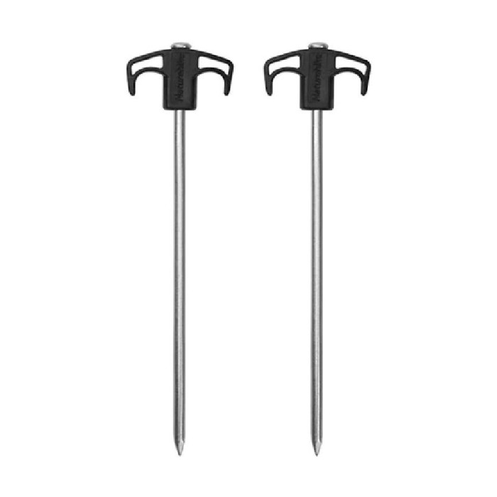 Кілки металеві Naturehike NH21YW133, 25 см, чорні 2 шт. 