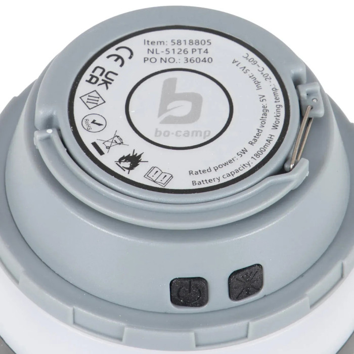 Ліхтар-знищувач комах Bo-Camp Atom WP Rechargable 200 Lumen Grey/Black (5818805)