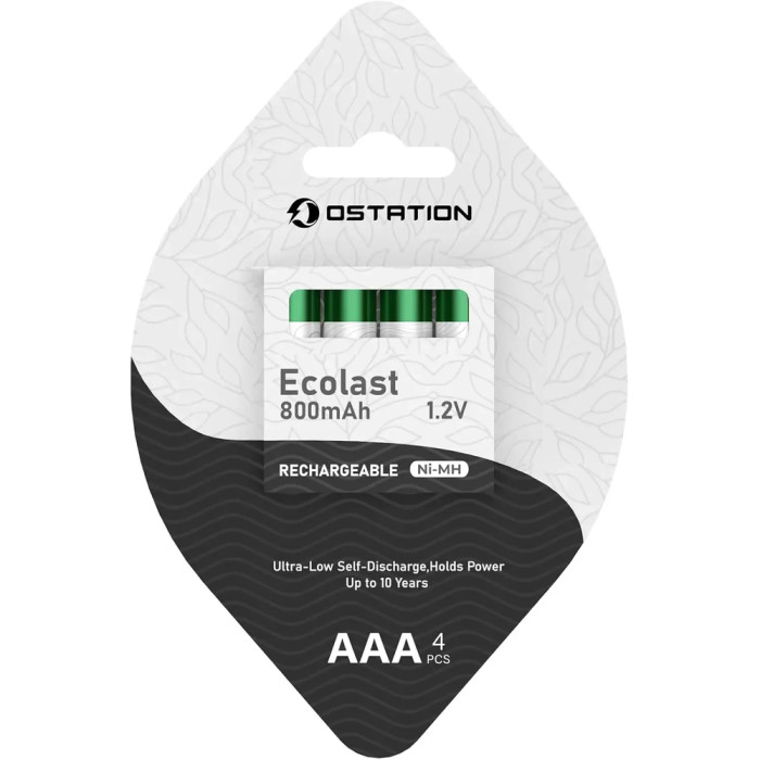 Акумуляторні батарейки Olight Ostation Ecolast 800 мА·год Ni-MH AAA, 4 шт. в упаковці
