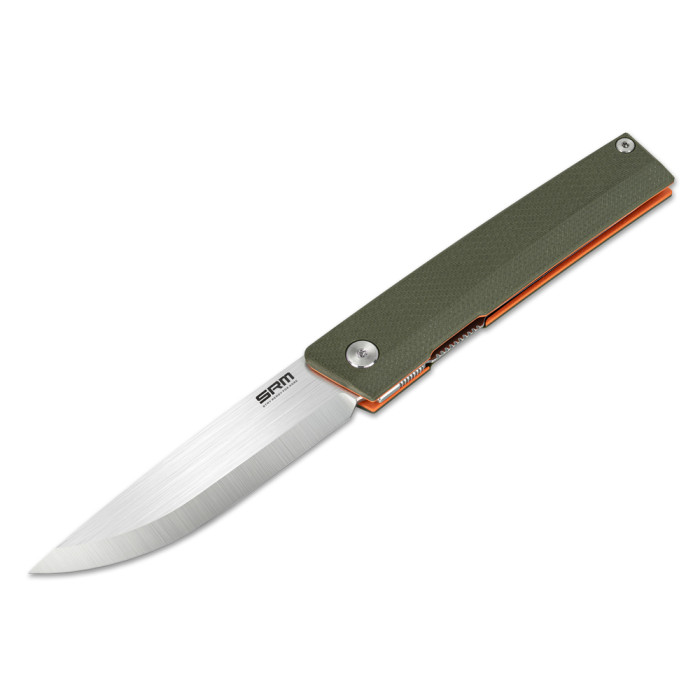 Ніж складаний туристичний SRM Gent 401L-GP (8.3 см) 10Cr / G10 зелений