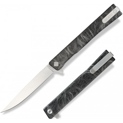 Ніж Ocaso Solstice, Engraved titanium, Topo Pattern, Satin