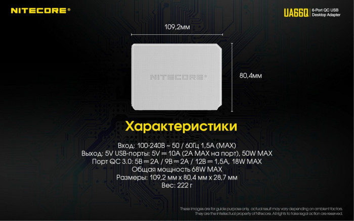 Зарядний пристрій Nitecore UA66Q 