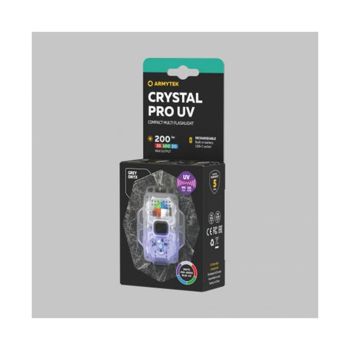 Мультиліхтар наключний Armytek Crystal v2 Pro UV/Grey 