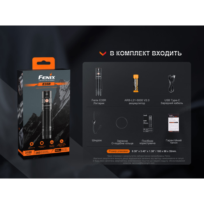 Ліхтар ручний Fenix E35R, блакитний | Лімітована серія 