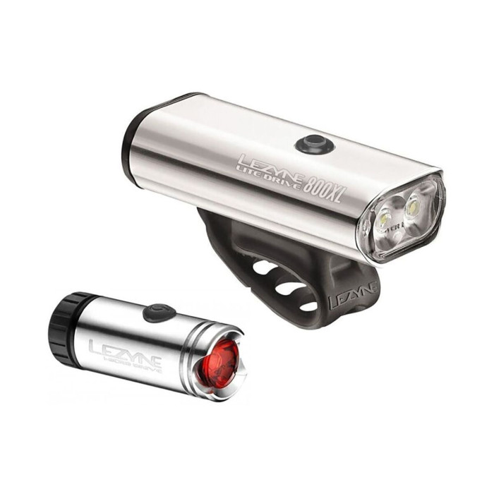 Комплект велофар Lezyne MACRO 800XL /MICRO PAIR сріблястий 800/30 люменів Y10 