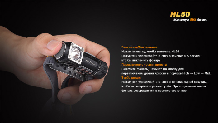 Ліхтар Fenix HL50 Cree XM-L2 (Т6) 