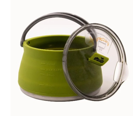 Чайник Tramp силіконовий з металевим дном 1Л олива TRC-125 