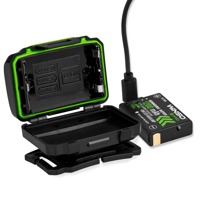 Ліхтар налобний Winso PRO 250Lm, 5W XPG , 1200mAh/3xAAA, Sensor White/Red 