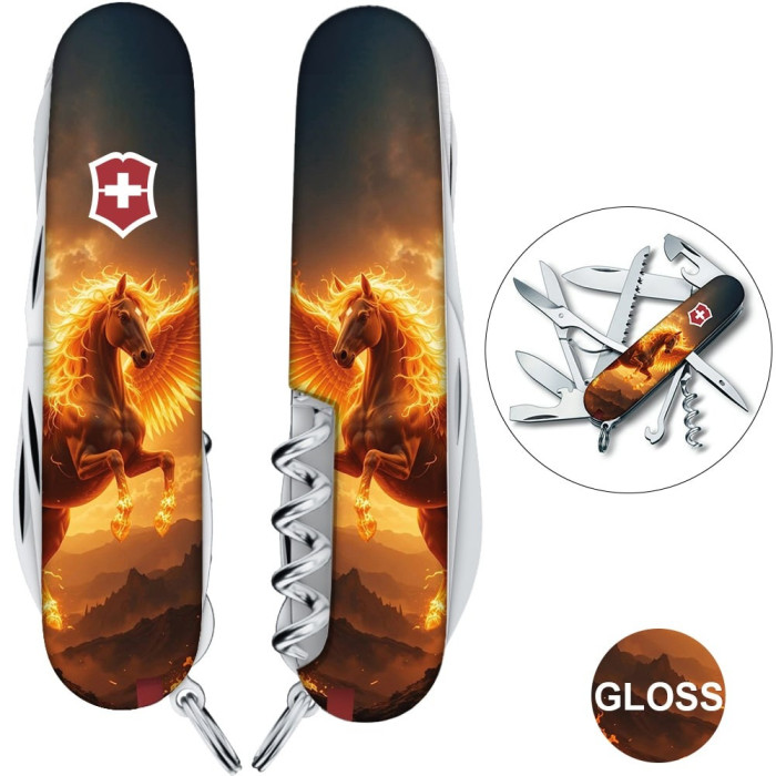 Складаний ніж Victorinox HUNTSMAN ZODIAC Вогняний пегас 1.3713.3.Z5250pk 