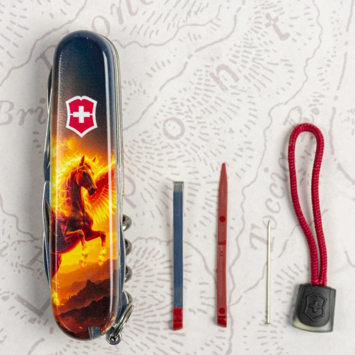 Складаний ніж Victorinox HUNTSMAN ZODIAC Вогняний пегас 1.3713.3.Z5250pk 
