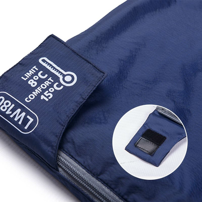 Спальник надлегкий Naturehike LW180 NH21MSD04 правий, (15°C), p-p М, темно-блакитний 
