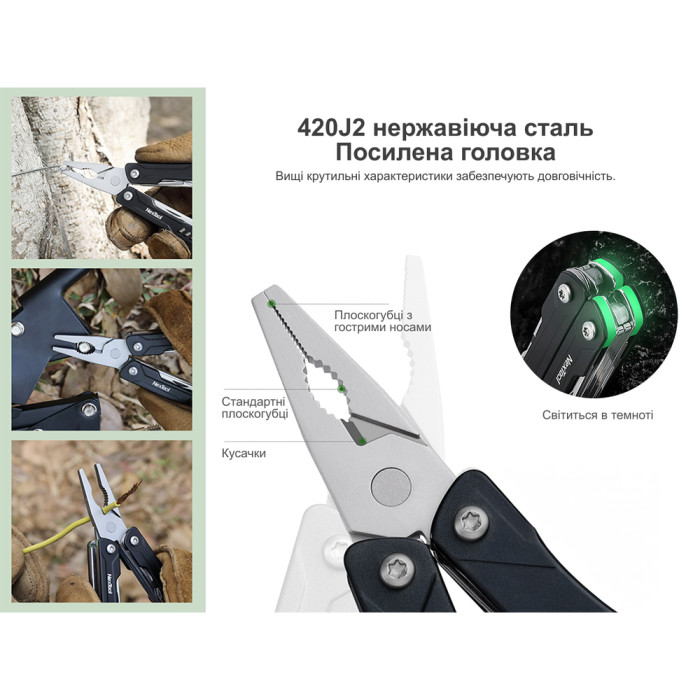 Мультитул NexTool Mini Sailor Pliers S11, чорний (блістерна упаковка)