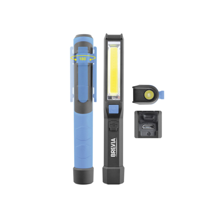 Ліхтар інспекційний Brevia LED Pen Light 2W COB+1W LED 150lm 900mAh microUSB 