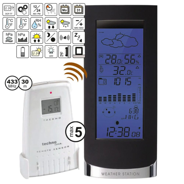 Метеостанція Technoline WS6501 Black Metall (WS6501) 