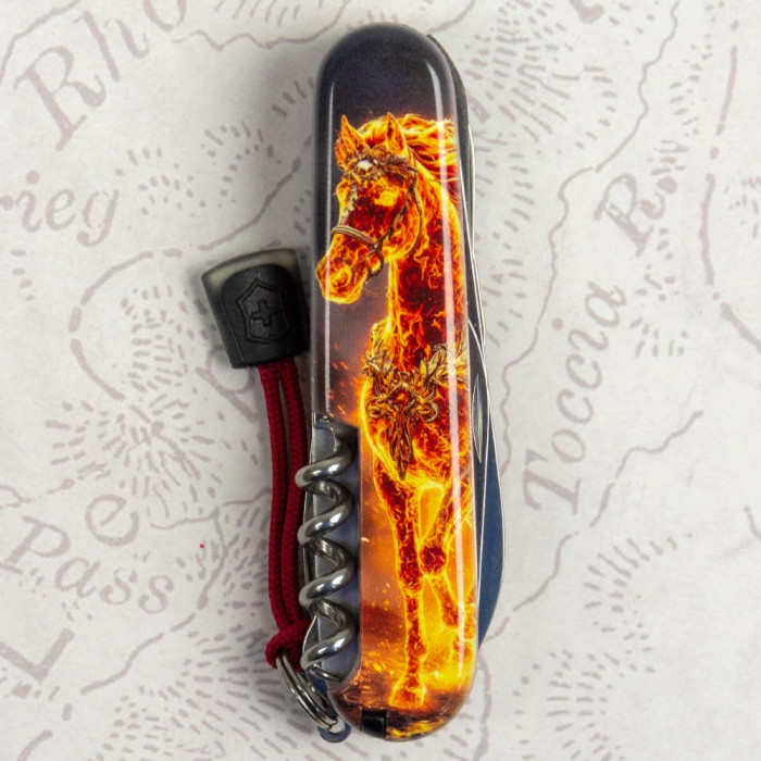 Складаний ніж Victorinox HUNTSMAN ZODIAC Золотий кінь 1.3713.Z5220pk 