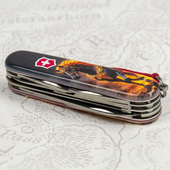 Складаний ніж Victorinox HUNTSMAN ZODIAC Золотий кінь 1.3713.Z5220pk 