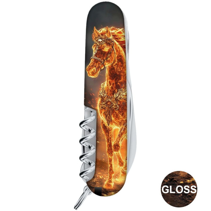 Складаний ніж Victorinox HUNTSMAN ZODIAC Золотий кінь 1.3713.Z5220pk 