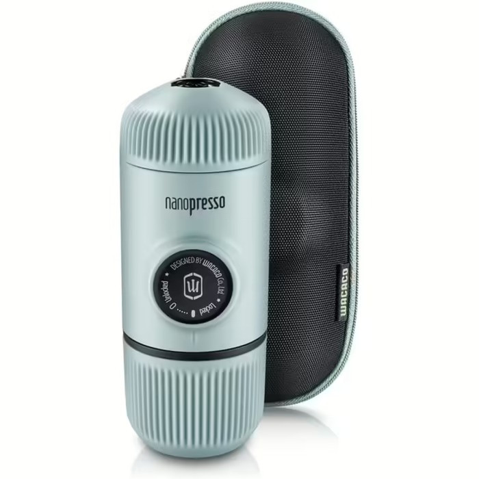 Портативна еспресо-кавоварка Wacaco Nanopresso блакитна з чохлом 