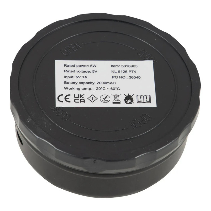 Ліхтар кемпінговий Bo-Camp Weirfield Rechargable 180 Lumen Black (5818963)
