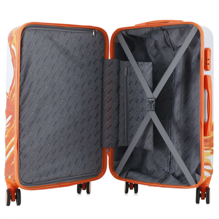 Валіза Semi Line 24" (M) White/Orange Print (T5655-2)