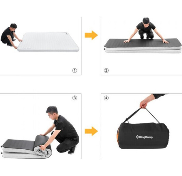 Самонадувний матрац KingCamp PREMIUM DOUBLE ( KM1901) LIGHTGREY /CHARCOAL 