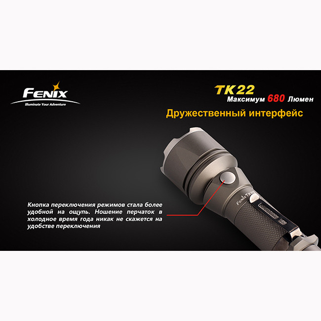 Ручний ліхтар Fenix TK22 Cree XM-L2 (U2), сірий 