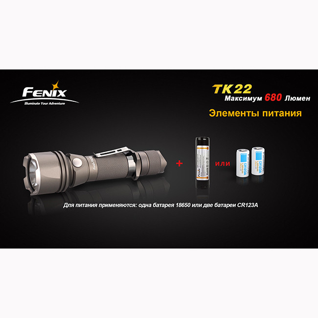 Ручний ліхтар Fenix TK22 Cree XM-L2 (U2), сірий 
