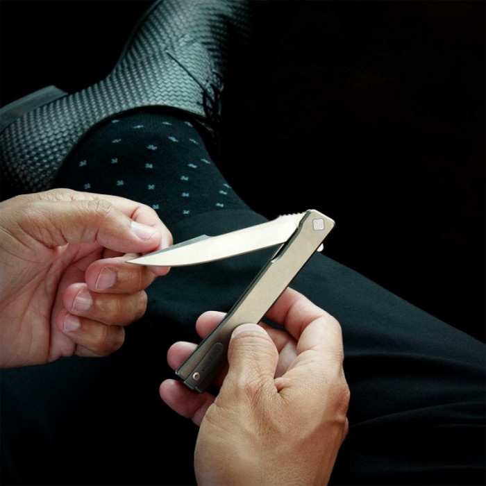 Ніж Ocaso Solstice, Harpoon, Titanium, Satin 