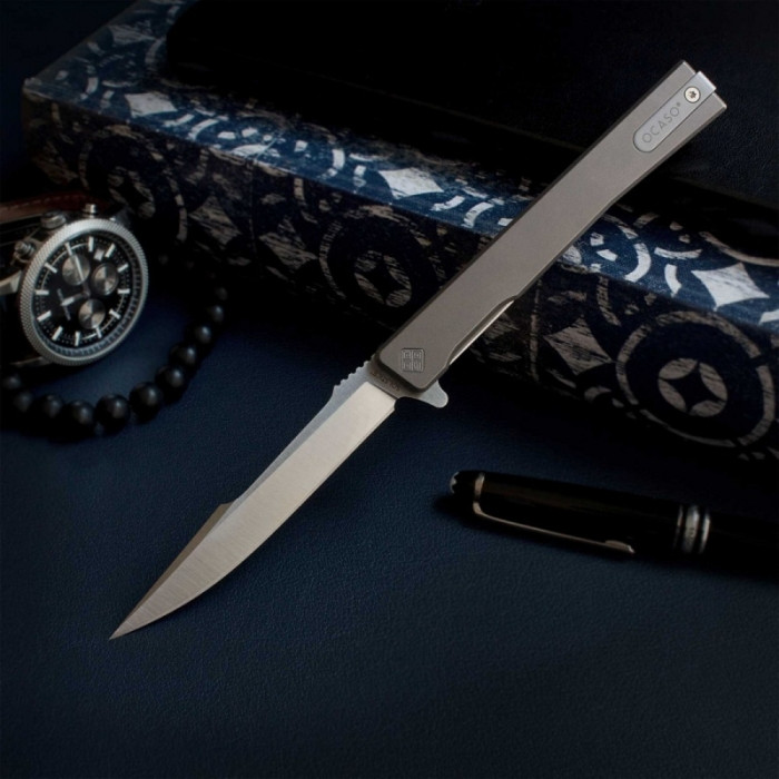 Ніж Ocaso Solstice, Harpoon, Titanium, Satin 