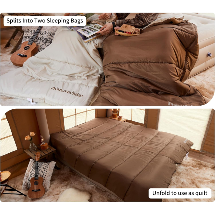 Спальний мішок 3 в 1 Naturehike CR450 CNH22SD011, коричневий 