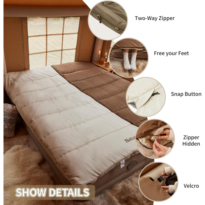 Спальний мішок 3 в 1 Naturehike CR450 CNH22SD011, коричневий 