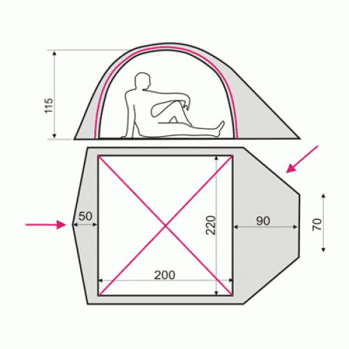 Намет Terra Incognita Platou 3 (вишневий) 